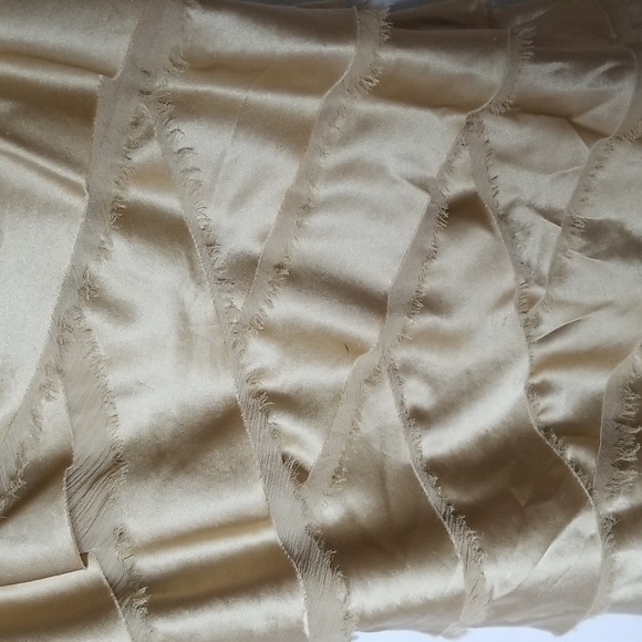 Cache Womens Layered Ruffled Gold Strap Top Sz Med - Picture 2 of 5